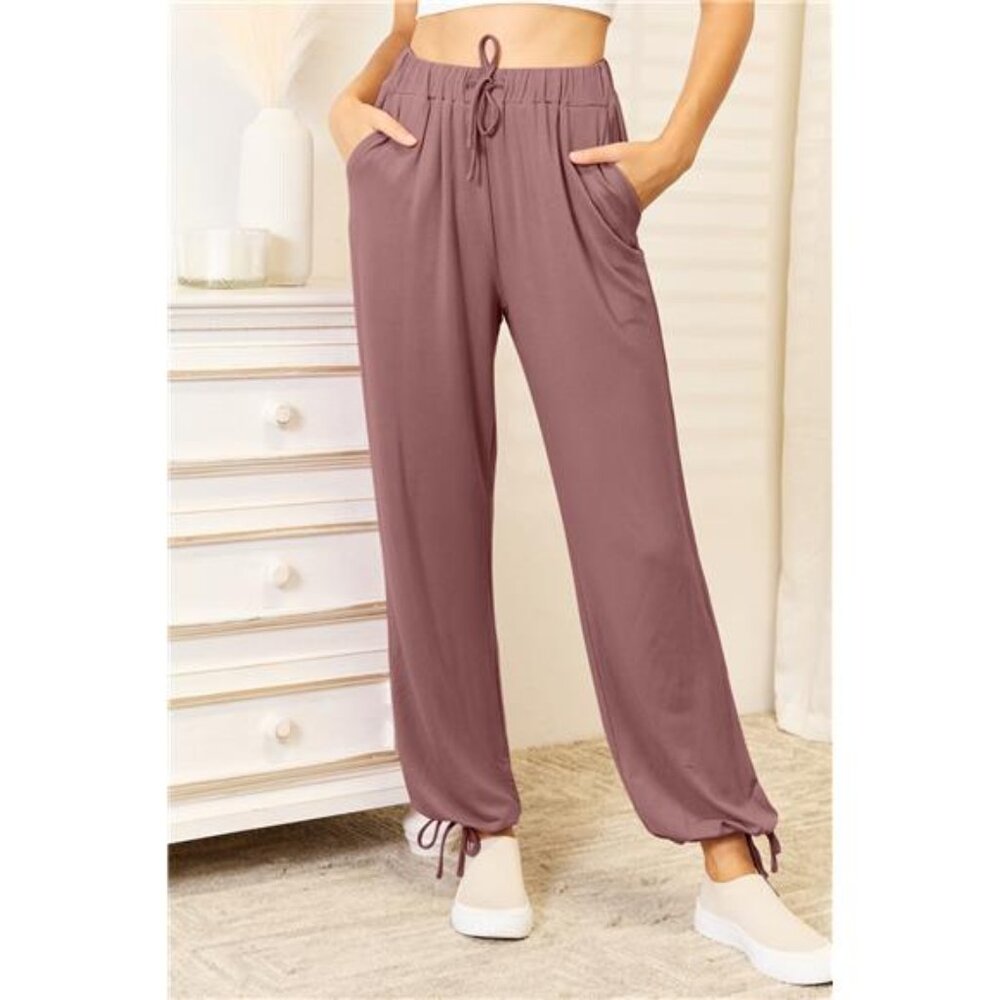Basic Bae Full Size Soft Rayon Drawstring‎ Waist Pants with Pockets - nwt - Picture 7 of 12